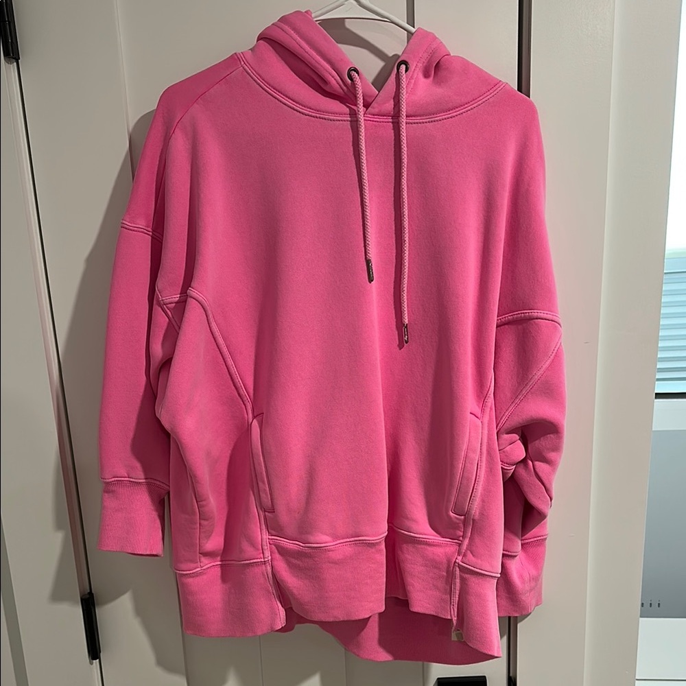 Free People pink sprint to the finish hoodie